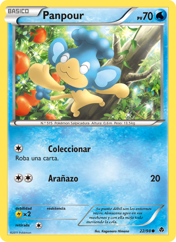 Panpour 22 — Emerging Powers (Spanish Pokémon TCG card)