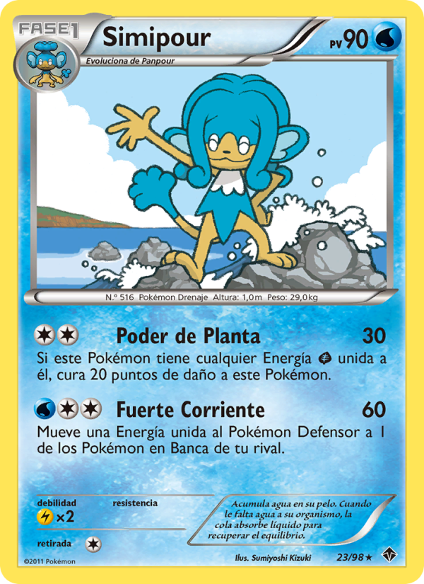 Simipour 23 — Emerging Powers (Spanish Pokémon TCG card)
