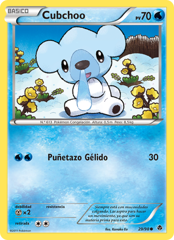 Cubchoo 29 — Emerging Powers (Spanish Pokémon TCG card)