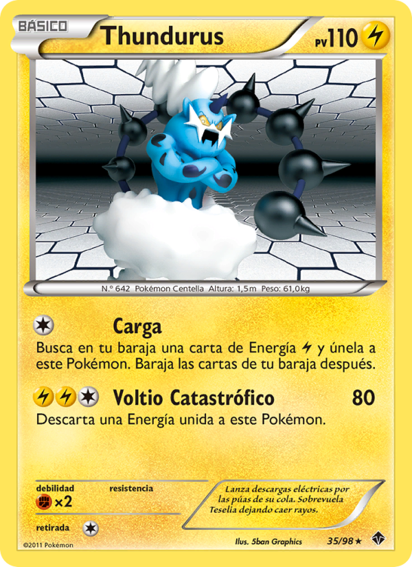 Thundurus 35 — Emerging Powers (Spanish Pokémon TCG card)