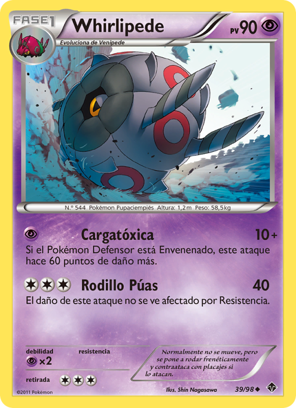 Whirlipede 39 — Emerging Powers (Spanish Pokémon TCG card)