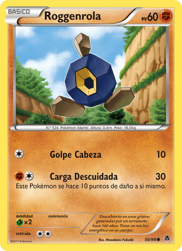 Roggenrola 50 — Emerging Powers (Spanish Pokémon TCG card)
