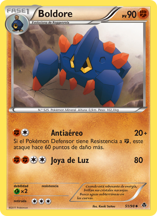 Boldore 51 — Emerging Powers (Spanish Pokémon TCG card)