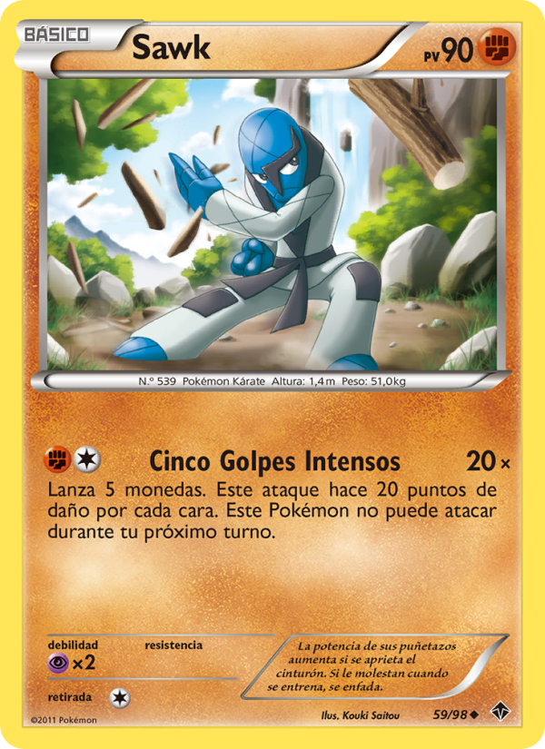 Sawk 59 — Emerging Powers (Spanish Pokémon TCG card)
