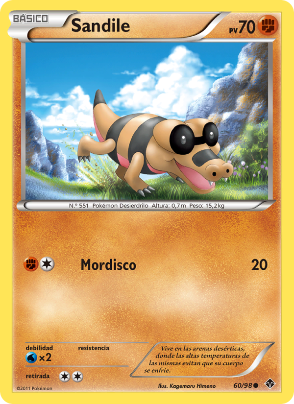 Sandile 60 — Emerging Powers (Spanish Pokémon TCG card)