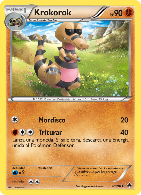 Krokorok 61 — Emerging Powers (Spanish Pokémon TCG card)