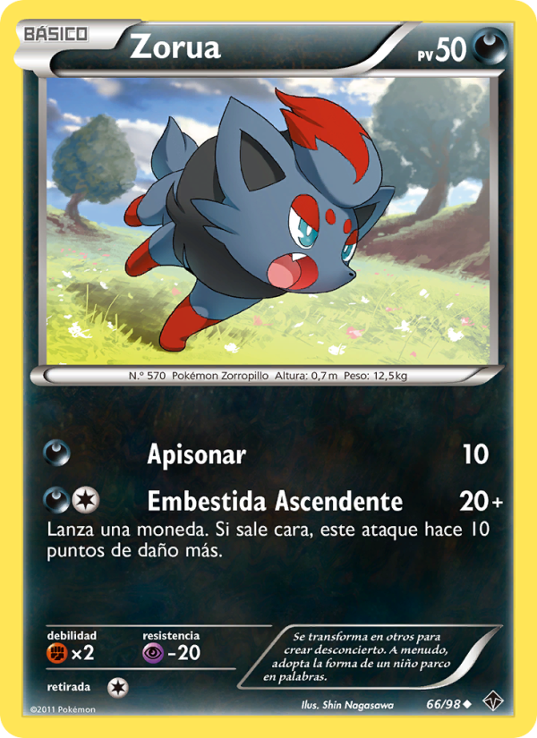 Zorua 66 — Emerging Powers (Spanish Pokémon TCG card)