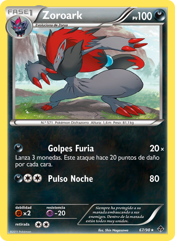 Zoroark 67 — Emerging Powers (Spanish Pokémon TCG card)