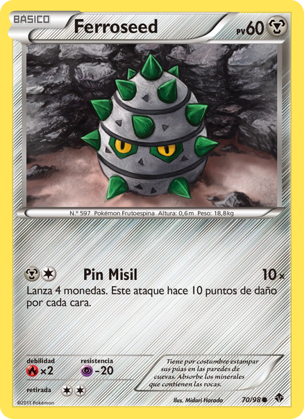 Ferroseed 70 — Emerging Powers (Spanish Pokémon TCG card)