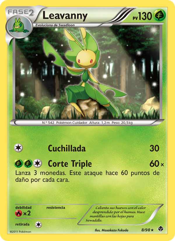 Leavanny 8 — Emerging Powers (Spanish Pokémon TCG card)