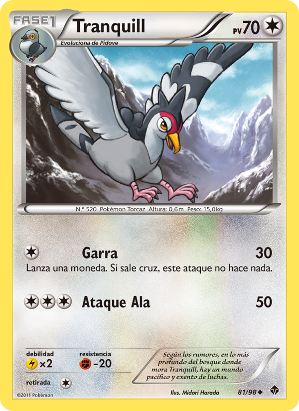 Tranquill 81 — Emerging Powers (Spanish Pokémon TCG card)