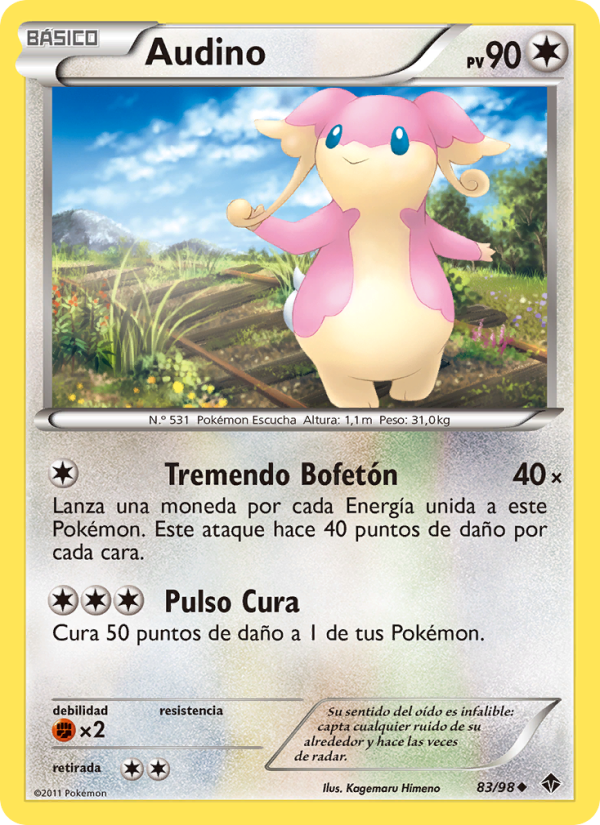 Audino 83 — Emerging Powers (Spanish Pokémon TCG card)
