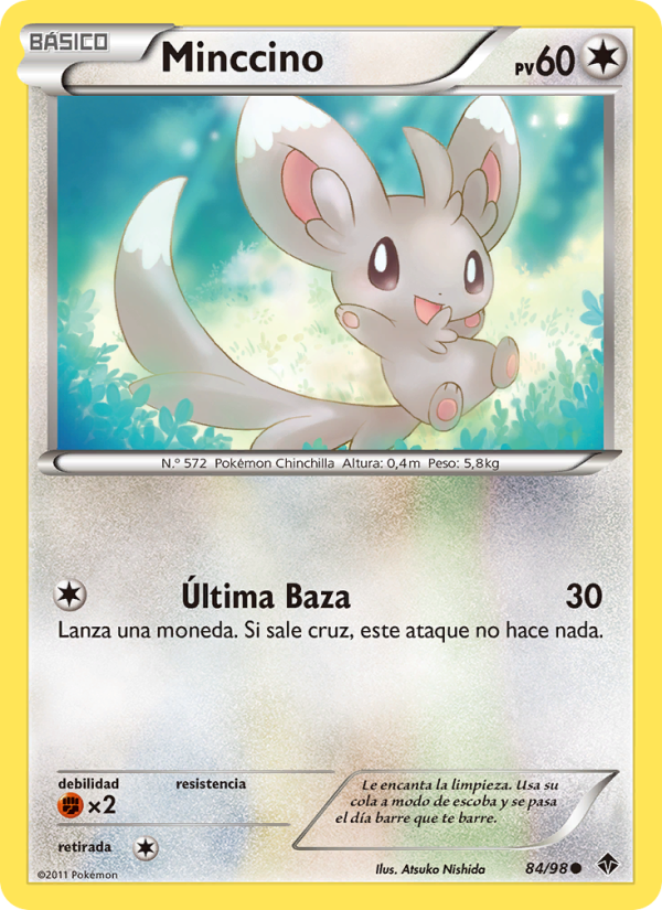 Minccino 84 — Emerging Powers (Spanish Pokémon TCG card)
