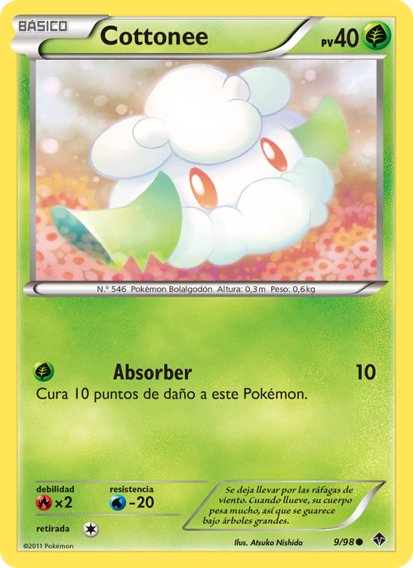 Cottonee 9 — Emerging Powers (Spanish Pokémon TCG card)