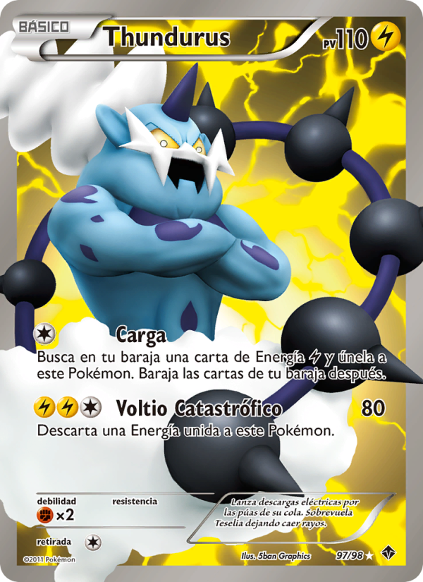 Thundurus 97 — Emerging Powers (Spanish Pokémon TCG card)