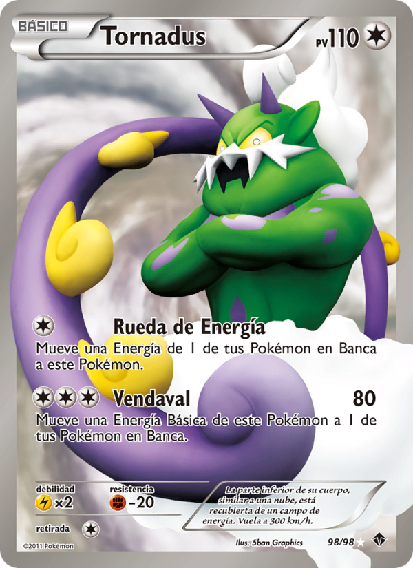 Tornadus 98 — Emerging Powers (Spanish Pokémon TCG card)