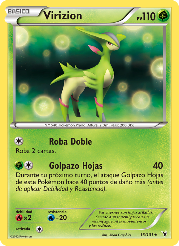 Virizion 13 — Noble Victories (Spanish Pokémon TCG card)