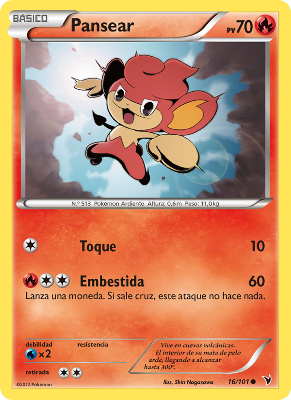 Pansear 16 — Noble Victories (Spanish Pokémon TCG card)