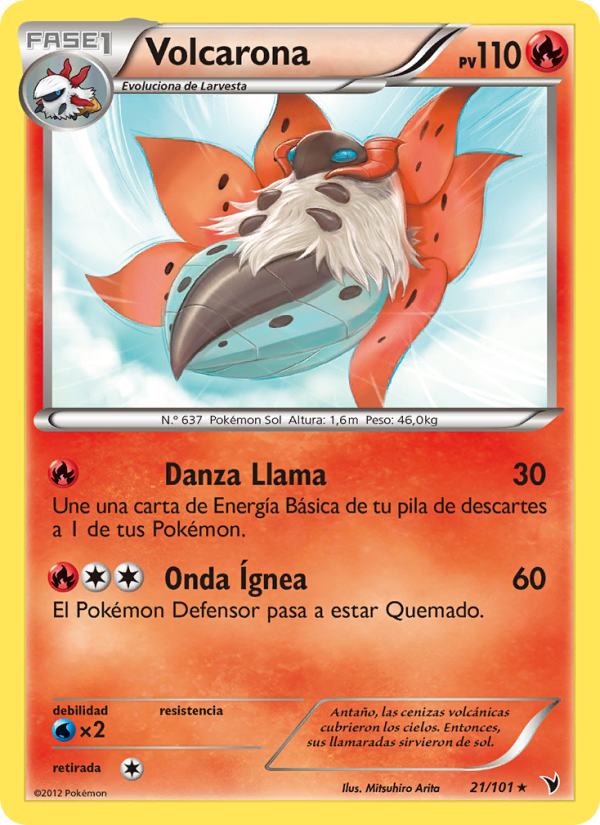 Volcarona 21 — Noble Victories (Spanish Pokémon TCG card)