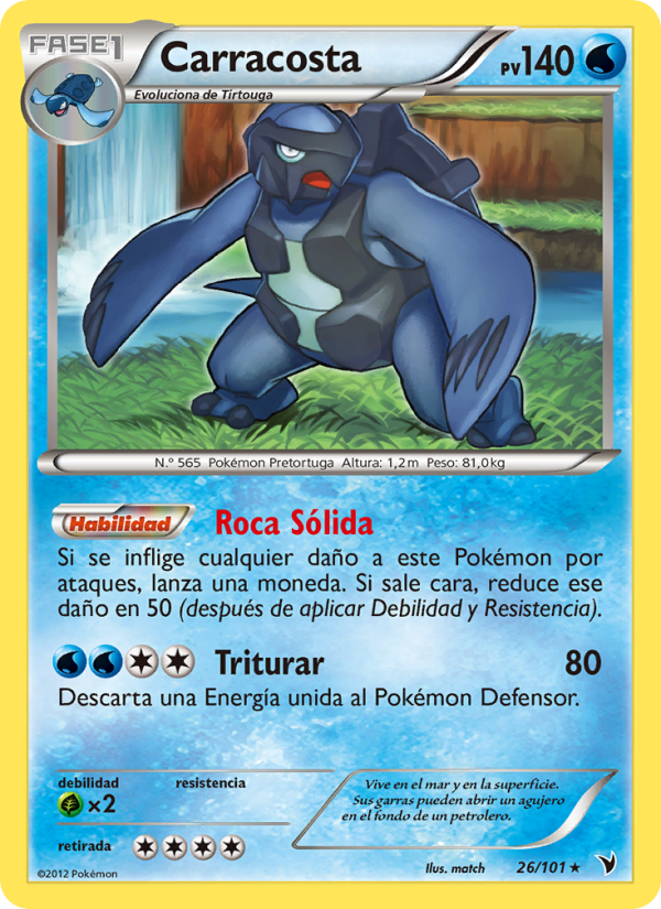 Carracosta 26 — Noble Victories (Spanish Pokémon TCG card)