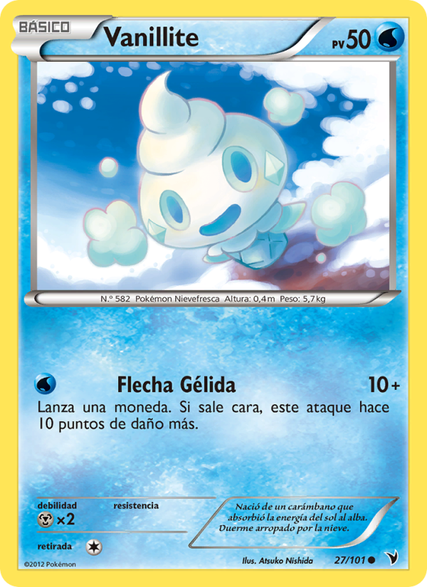 Vanillite 27 — Noble Victories (Spanish Pokémon TCG card)