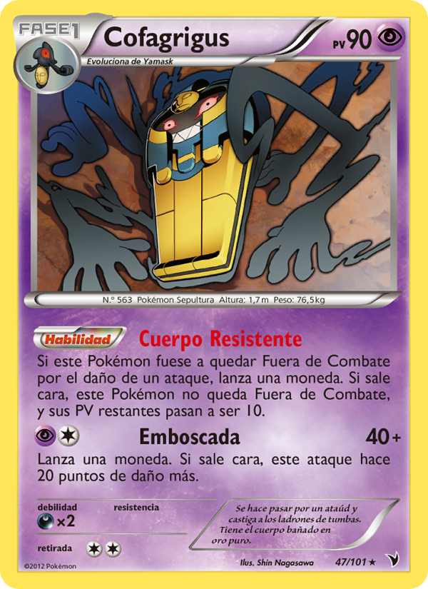 Cofagrigus 47 — Noble Victories (Spanish Pokémon TCG card)