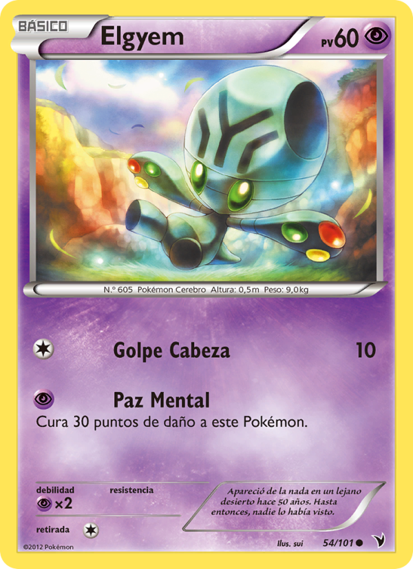 Elgyem 54 — Noble Victories (Spanish Pokémon TCG card)