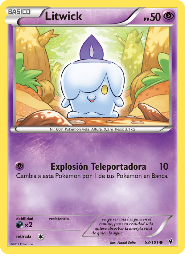 Litwick 58 — Noble Victories (Spanish Pokémon TCG card)