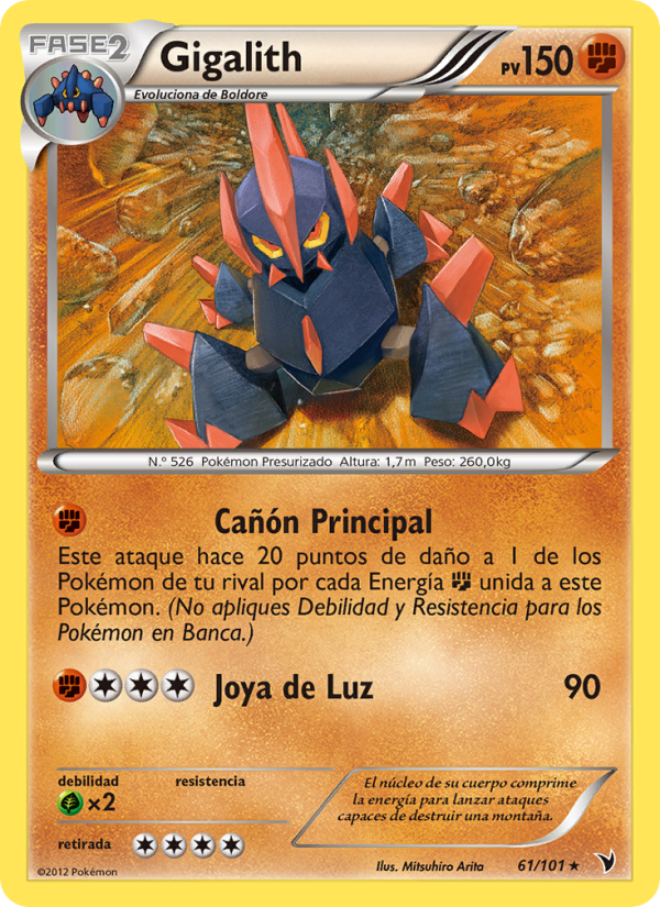 Gigalith 61 — Noble Victories (Spanish Pokémon TCG card)