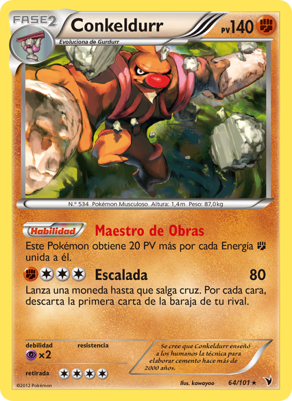 Conkeldurr 64 — Noble Victories (Spanish Pokémon TCG card)
