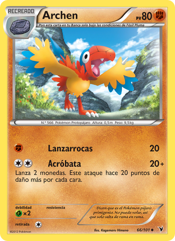 Archen 66 — Noble Victories (Spanish Pokémon TCG card)