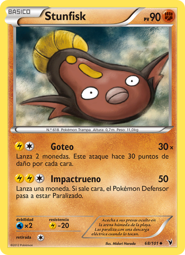 Stunfisk 68 — Noble Victories (Spanish Pokémon TCG card)