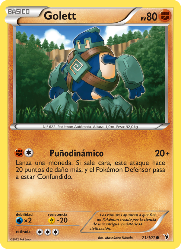 Golett 71 — Noble Victories (Spanish Pokémon TCG card)