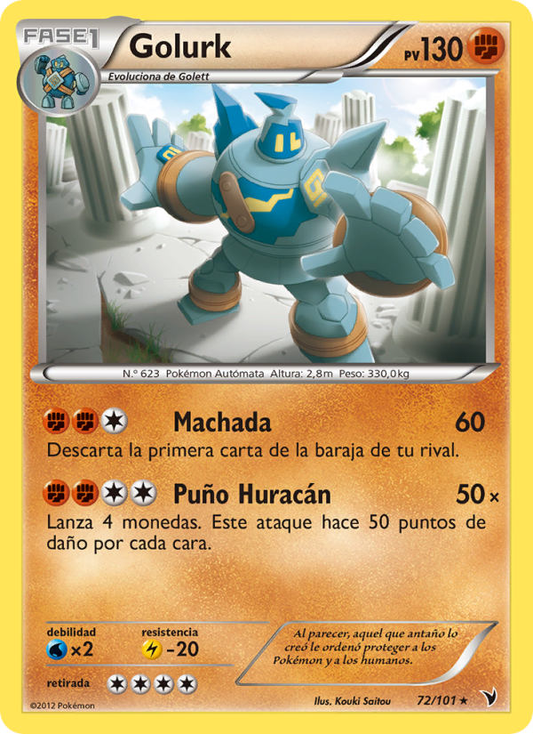 Golurk 72 — Noble Victories (Spanish Pokémon TCG card)