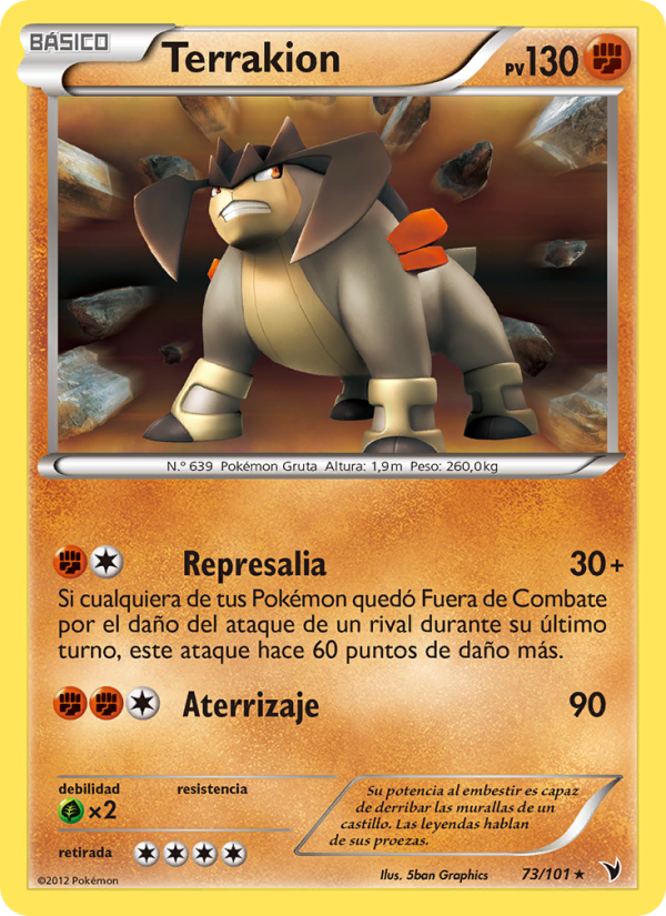 Terrakion 73 — Noble Victories (Spanish Pokémon TCG card)