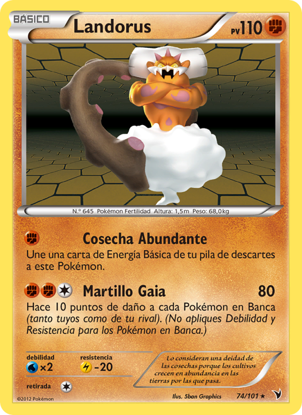 Landorus 74 — Noble Victories (Spanish Pokémon TCG card)