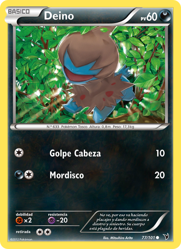 Deino 77 — Noble Victories (Spanish Pokémon TCG card)