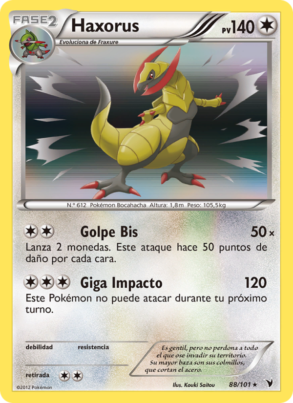 Haxorus 88 — Noble Victories (Spanish Pokémon TCG card)