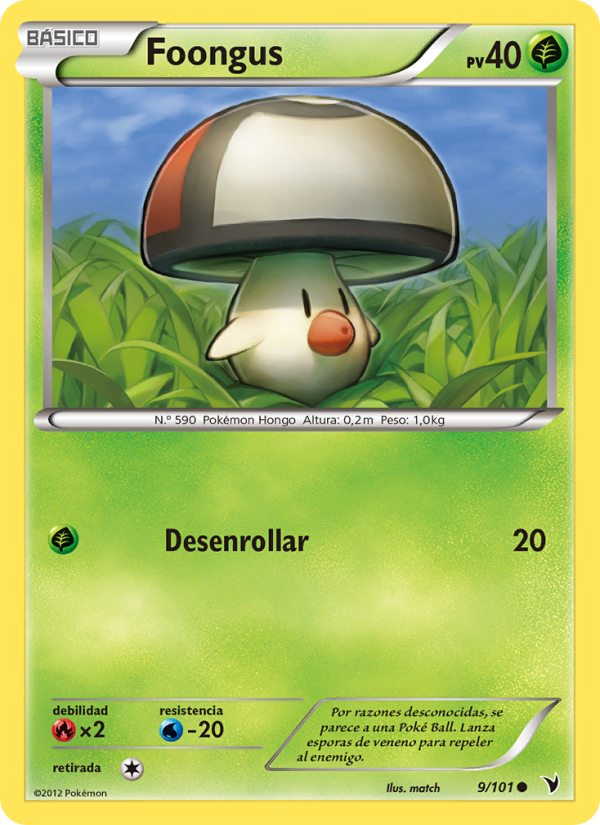 Foongus 9 — Noble Victories (Spanish Pokémon TCG card)