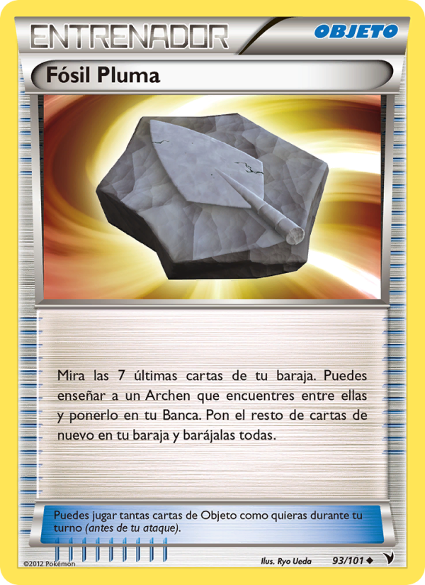 Fósil Pluma 93 — Noble Victories (Spanish Pokémon TCG card)