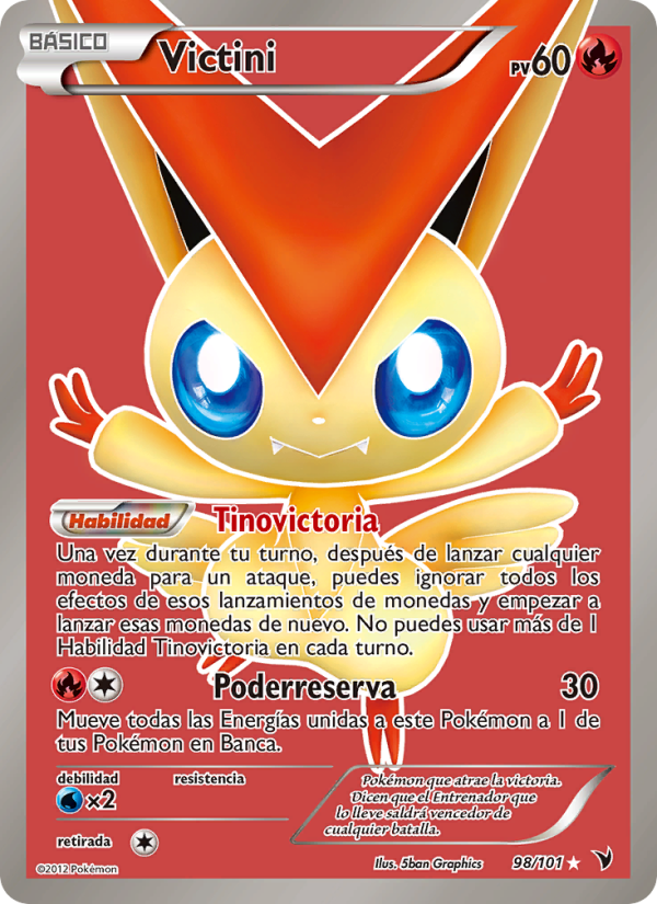 Victini 98 — Noble Victories (Spanish Pokémon TCG card)