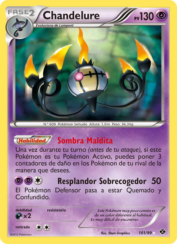 Chandelure 101 — Next Destinies (Spanish Pokémon TCG card)