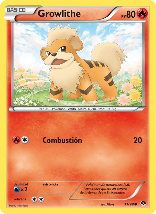 Growlithe 11 — Next Destinies (Spanish Pokémon TCG card)