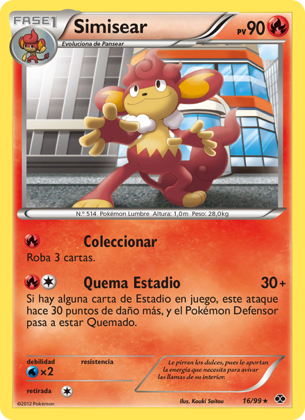 Simisear 16 — Next Destinies (Spanish Pokémon TCG card)