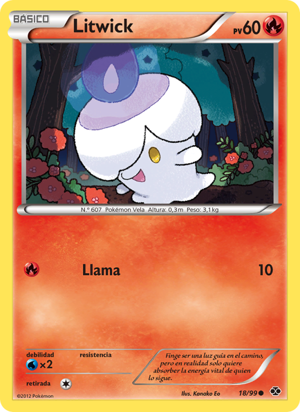 Litwick 18 — Next Destinies (Spanish Pokémon TCG card)