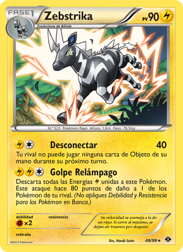 Zebstrika 48 — Next Destinies (Spanish Pokémon TCG card)