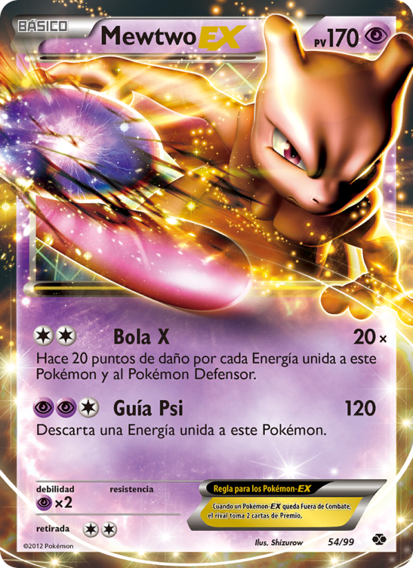 Mewtwo-EX 54 — Next Destinies (Spanish Pokémon TCG card)