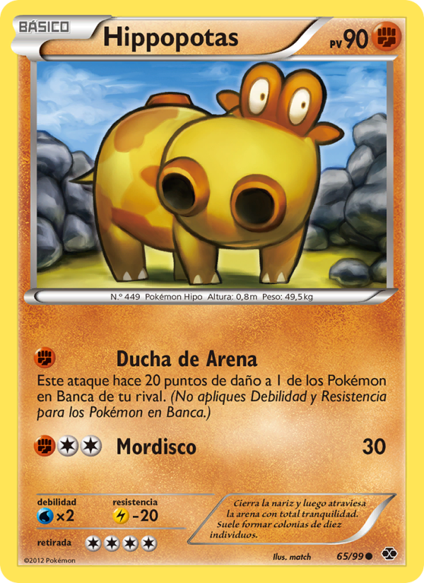 Hippopotas 65 — Next Destinies (Spanish Pokémon TCG card)