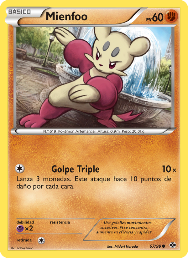 Mienfoo 67 — Next Destinies (Spanish Pokémon TCG card)