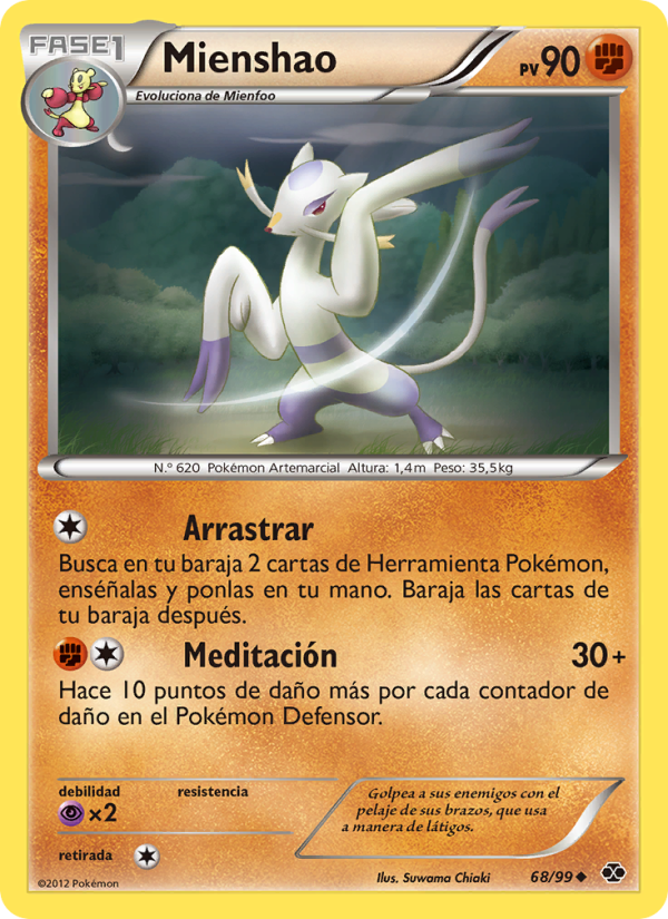 Mienshao 68 — Next Destinies (Spanish Pokémon TCG card)